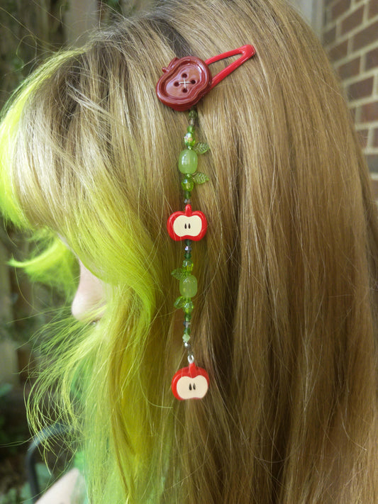 🍎 Little Apple Hair Clips