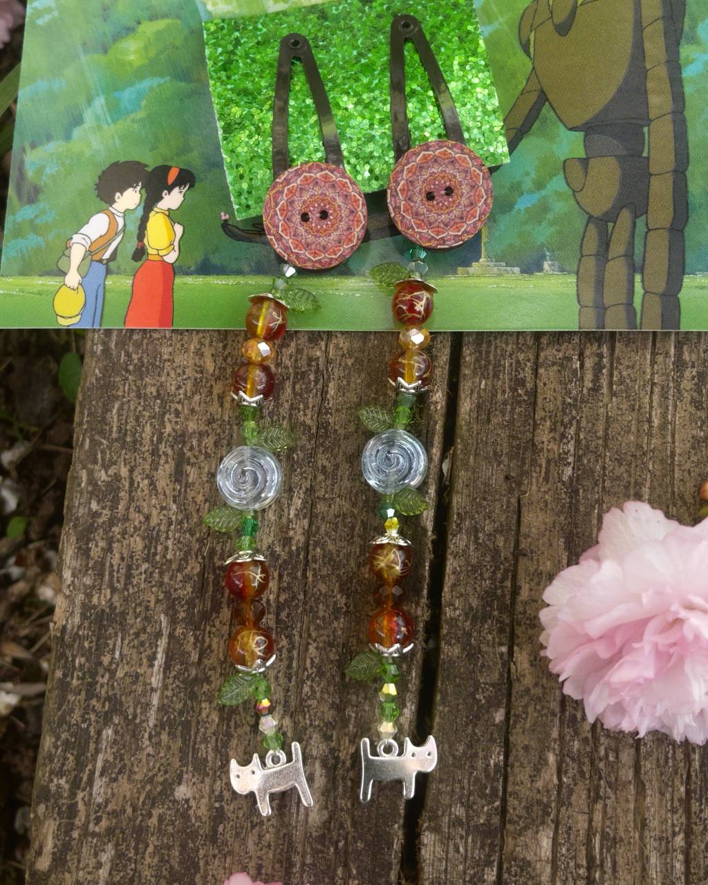 One pair of magic hairclips🌿 A garden of fairy-inspired hair jewelry°❀⋆.ೃ࿔*:･