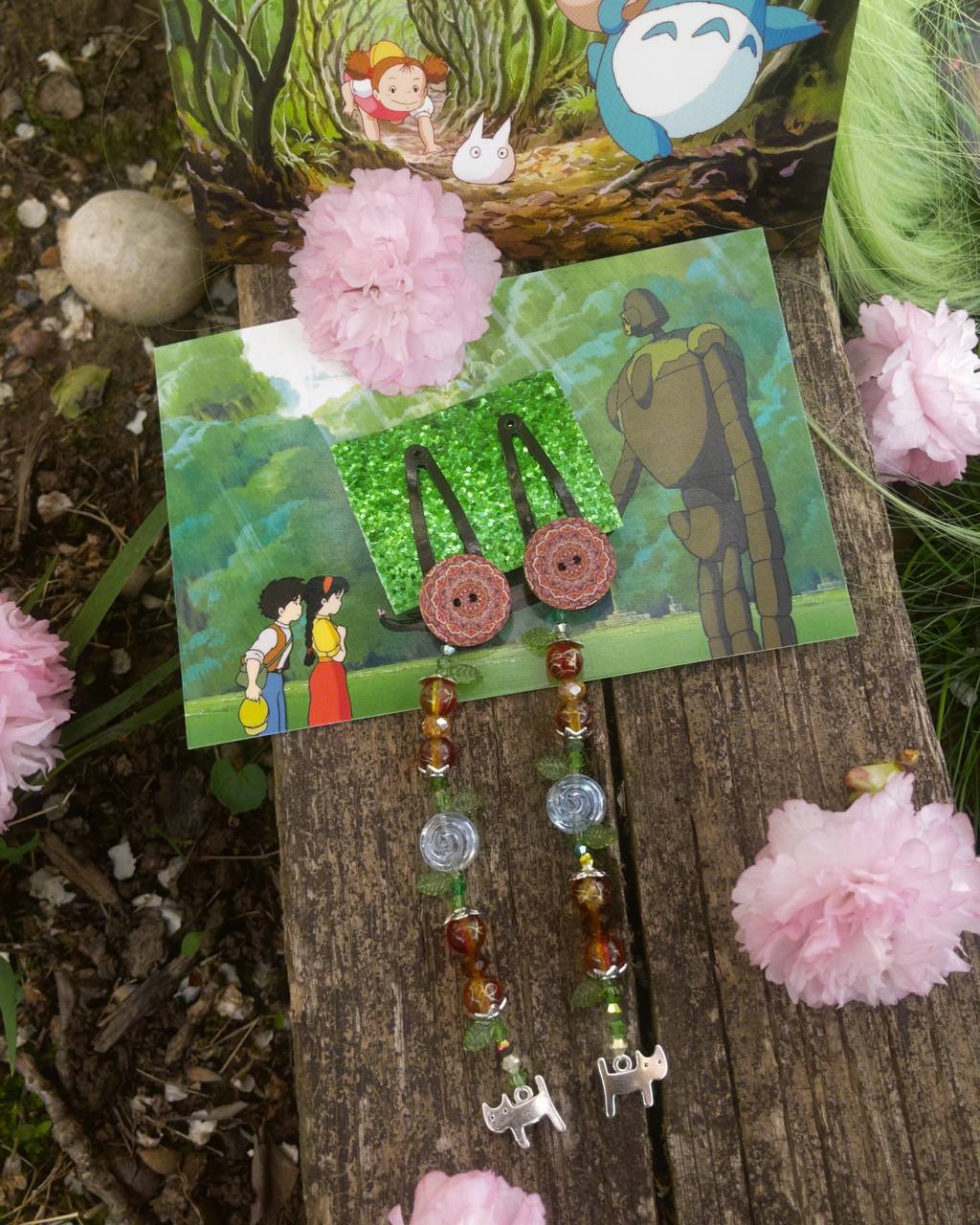 One pair of magic hairclips🌿 A garden of fairy-inspired hair jewelry°❀⋆.ೃ࿔*:･