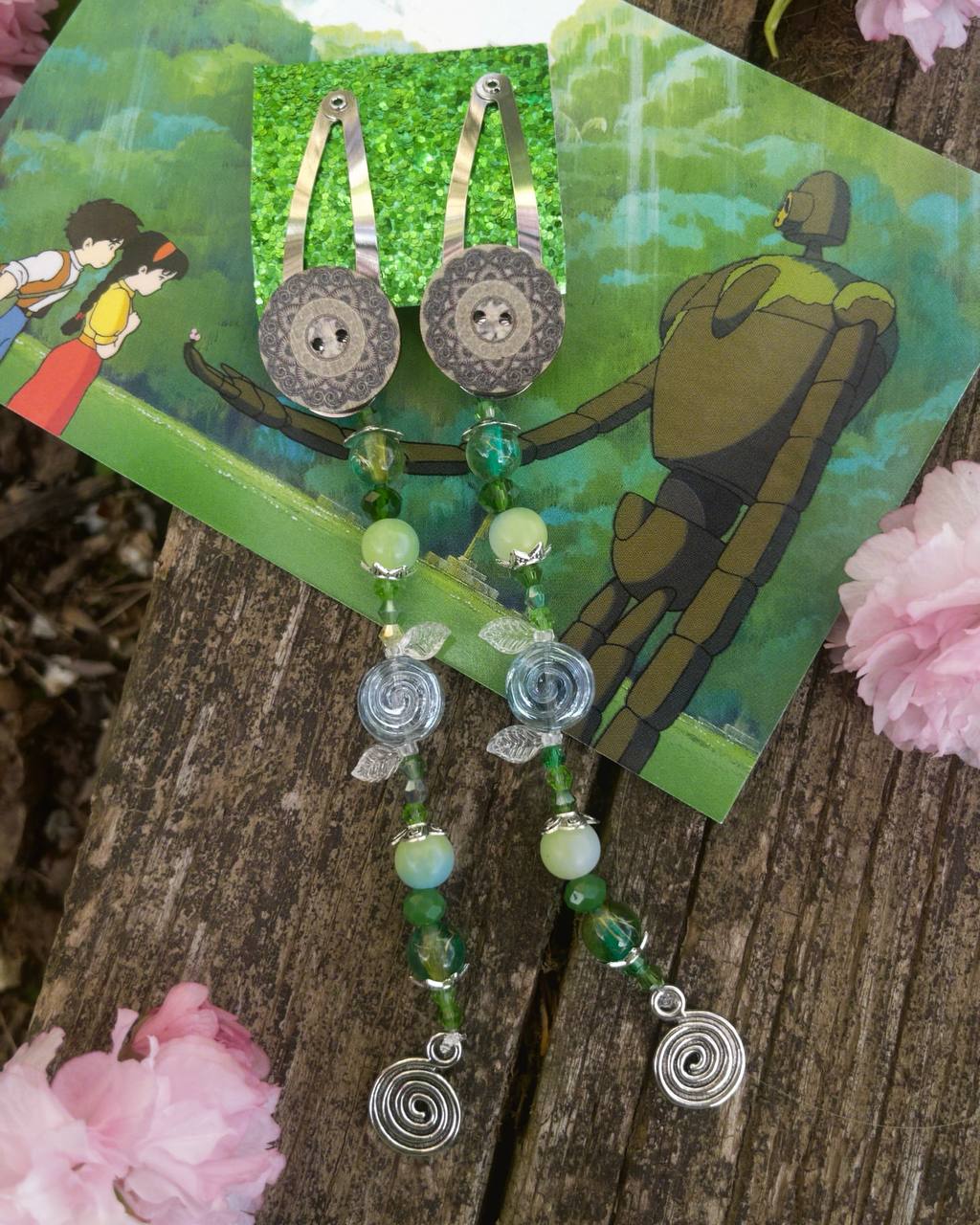 One pair of magic hairclips🌿 A garden of fairy-inspired hair jewelry°❀⋆.ೃ࿔*:･